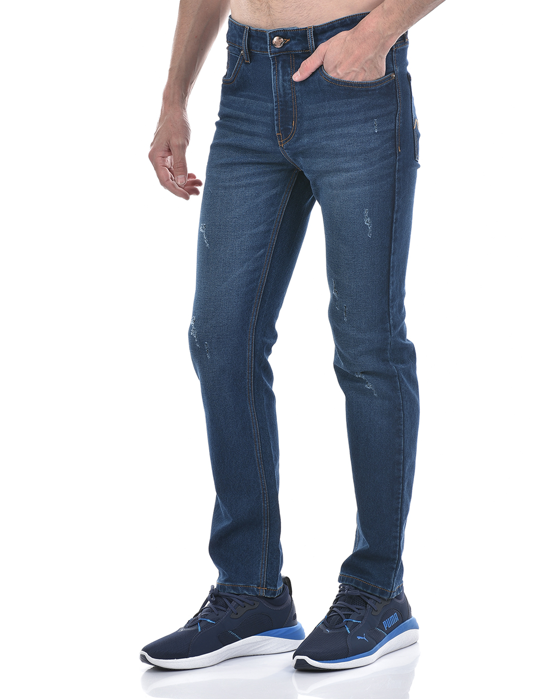 Numero Uno Men Solid Blue Jeans